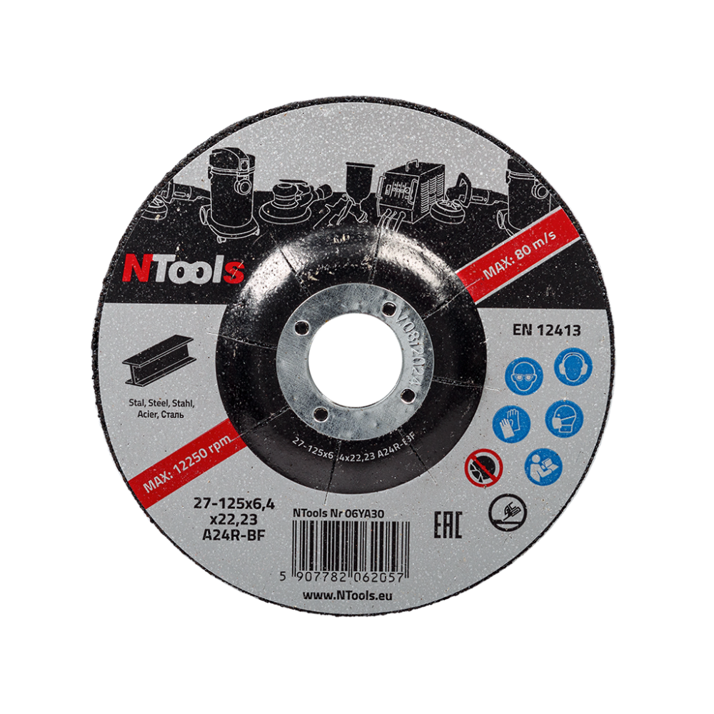 DISCO ABRASIVO PER ACCIAIO 125x6,4x22,23 (5 Pz)