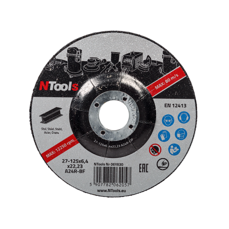DISCO ABRASIVO PER ACCIAIO 125x6,4x22,23 (5 Pz)