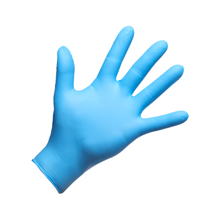GUANTI IN NITRILE BLUE " L" 5my(cf.100pz)
