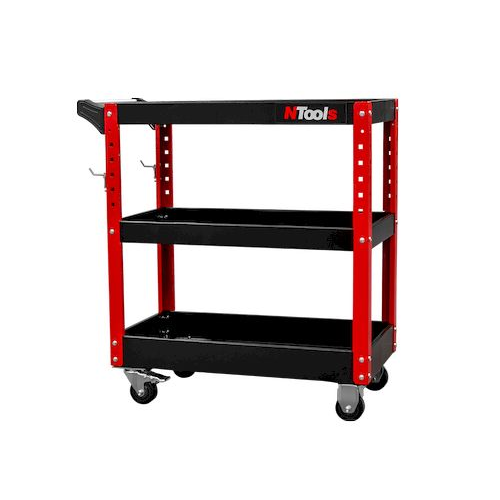 CARRELLO 3 RIPIANI PORTATA 22k GRIGIO 80x39x83,5cm