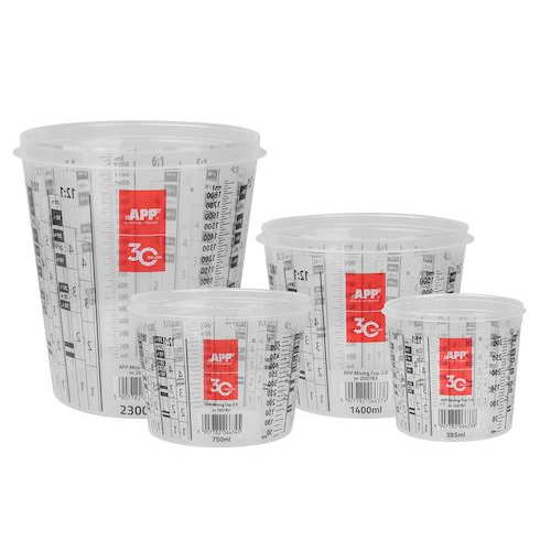 TAZZA 385/300ml GRADUATA PER MISCELARE VERNICI 25 pz