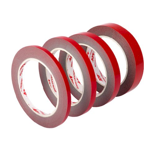 NASTRO BIADESIVO ROSSO 9mmX10mt